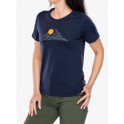 Koszulka merino damska Sensor Merino Blend Moon SS Tee. Niebieskie koszulki sportowe Sensor, bez wzorów, bez ramiączek. Za 240.99 zł.