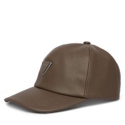 Czapka z daszkiem Guess. Brązowe czapki Guess, z aplikacjami. Za 199.99 zł.