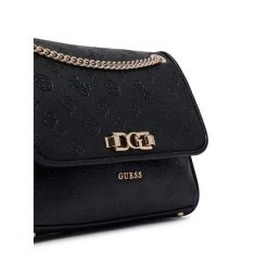 Torebka Guess. Czarne listonoszki Guess, z aplikacjami, bez dodatków. Za 569.99 zł.