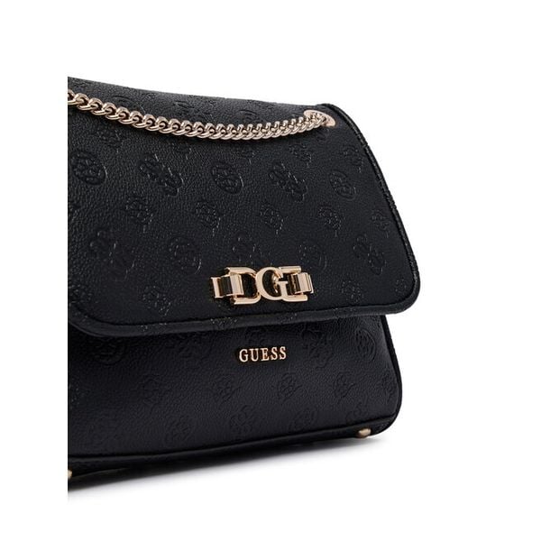 Torebka Guess. Czarne listonoszki Guess, z aplikacjami, bez dodatków. Za 376.99 zł.