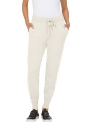 Heine Spodnie dresowe w kolorze kremowym rozmiar: 40. Brązowe spodnie sportowe Heine, bez wzorów, z dresówki. Za 74.11 zł.