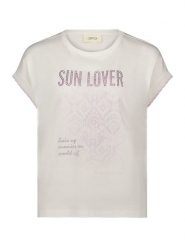 CARTOON Koszulka w kolorze kremowym rozmiar: 42. Brązowe bluzki Cartoon, z aplikacjami, bez kołnierzyka, bez ramiączek. Za 69.99 zł.