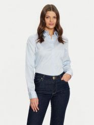 Guess Koszula W5RH31 WAF10 Błękitny Regular Fit. Niebieskie koszule Guess, xs, z aplikacjami, z bawełny, biznesowe, bez kołnierzyka, bez ramiączek. Za 269.99 zł.