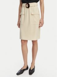 HUGO Spódnica midi Randa 50559313 Beżowy jasny Regular Fit. Brązowe spódnice Hugo, bez wzorów, z syntetyku, midi. Za 799.99 zł.