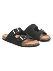 Inselhauptstadt Klapki w kolorze czarnym rozmiar: 37. Czarne klapki Inselhauptstadt, bez wzorów, z otwartym noskiem, bez obcasa. Za 101.95 zł.