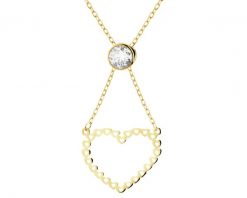 Złoty naszyjnik z cyrkonią - serce. Żółte naszyjniki Apart, z cyrkonią, złote. Za 1,549.00 zł.
