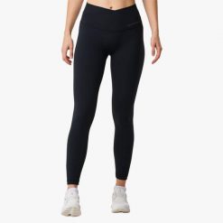 Długie legginsy treningowe damskie Swedemount Core Wrap szybkoschnące. Czarne bielizna sportowa SWEDEMOUNT, bez wzorów, do biegania. W wyprzedaży za 125.00 zł.