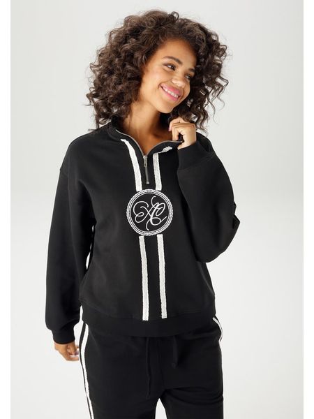 Aniston Bluza w kolorze czarnym rozmiar: 38. Czarne bluzy Aniston, bez wzorów, bez kaptura. Za 81.95 zł.