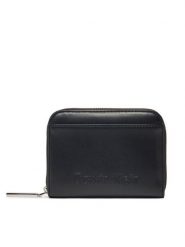 Calvin Klein Portfel damski Embossed Logo Medium Zip Around K60K612965 Czarny. Czarne portfele Calvin Klein, bez wzorów, ze skóry. Za 139.99 zł.