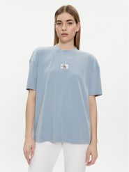Calvin Klein Jeans T-Shirt J20J223278 Niebieski Boyfriend Fit. Niebieskie t-shirty Calvin Klein Jeans, m, bez wzorów, z bawełny, bez kołnierzyka, bez ramiączek. Za 169.99 zł.