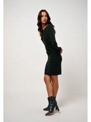 AUTHENTIC CASHMERE Kaszmirowa sukienka "Armet" w kolorze ciemnozielonym rozmiar: M. Zielone sukienki AUTHENTIC CASHMERE, m, bez wzorów, z kaszmiru, bez kołnierzyka, bez ramiączek, mini. Za 413.99 zł.