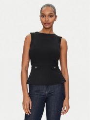 Guess Bluzka W5GP54 KCBO2 Czarny Regular Fit. Czarne bluzki Guess, s, z aplikacjami, z syntetyku, bez kołnierzyka, bez ramiączek. Za 262.50 zł.