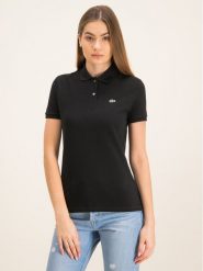 Lacoste Polo PF7839 Czarny Classic Fit. Czarne koszulki polo Lacoste, bez wzorów, z bawełny, bez kołnierzyka, bez ramiączek. Za 479.99 zł.