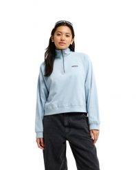 Bluza dla Kobiety CORONET PEAK Niebieski. Niebieskie bluzy Quiksilver, l, z aplikacjami, z bawełny, bez kaptura. Za 319.99 zł.
