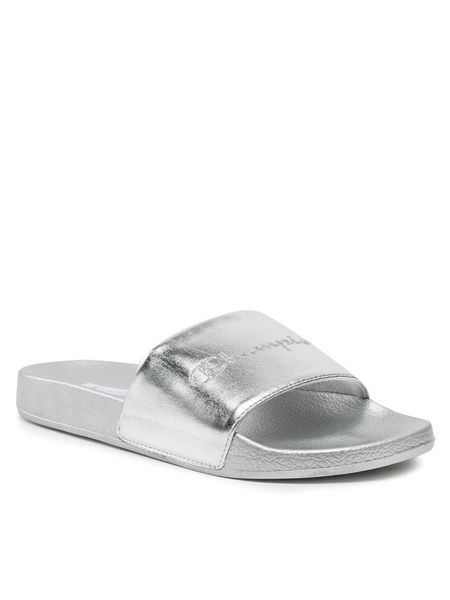 Champion Klapki S11562-EM007 Srebrny. Szare klapki Champion, z syntetyku, bez zapięcia. Za 89.99 zł.