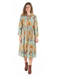 Isla Bonita by SIGRIS Sukienka w kolorze turkusowym rozmiar: L. Niebieskie sukienki Isla Bonita by SIGRIS, l, bez wzorów, z bawełny, bez kołnierzyka, bez ramiączek, midi. Za 180.06 zł.