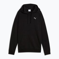 Bluza damska PUMA ESS Relaxed Hoodie TR. Czarne bluzy Puma, xs, bez wzorów, z bawełny, bez kaptura. Za 169.99 zł.