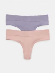 Bezszwowe stringi prążkowane 2 pack - wielobarwny. Stringi Sinsay, bez wzorów, prążkowane. Za 19.99 zł.