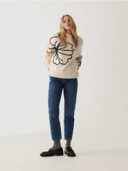 Jeansy mom fit - granatowy. Niebieskie jeansy Reserved, bez wzorów. W wyprzedaży za 99.99 zł.