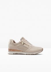 Sneakersy Marco Tozzi. Brązowe obuwie sportowe bonprix, bez zapięcia. Za 249.99 zł.