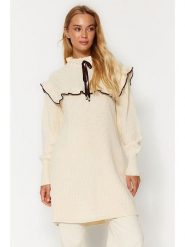 Trendyol Sweter w kolorze kremowym rozmiar: XL. Brązowe swetry Trendyol, xl, bez wzorów, bez ramiączek. Za 86.99 zł.