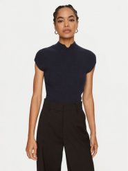 TWINSET Bluzka 242TP3110 Granatowy Slim Fit. Niebieskie bluzki Twinset, s, bez wzorów, z wiskozy, bez kołnierzyka, bez ramiączek. Za 339.99 zł.