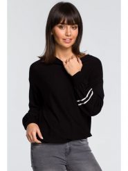 Be Wear Sweter w kolorze czarnym rozmiar: onesize. Czarne swetry Be Wear, bez wzorów, ze splotem, bez ramiączek. Za 162.45 zł.