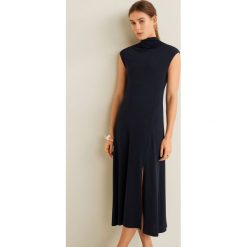 Mango - Sukienka Foxy. Niebieskie sukienki Mango, na co dzień, s, bez wzorów, z elastanu, casualowe, bez kołnierzyka, bez ramiączek, midi, proste. W wyprzedaży za 69.90 zł.