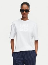 HUGO T-Shirt Dashire_5 50566678 Biały Relaxed Fit. Białe t-shirty Hugo, m, bez wzorów, z bawełny, bez kołnierzyka, bez ramiączek. Za 214.99 zł.