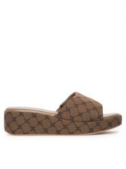 Nine West Klapki WFA2789-1 Beżowy. Brązowe klapki Nine West, bez wzorów, z materiału, bez obcasa. Za 179.99 zł.