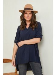 Curvy Lady Bluzka w kolorze granatowym rozmiar: 48/50. Niebieskie bluzki Curvy Lady, bez wzorów, klasyczne, bez kołnierzyka, bez ramiączek. Za 115.95 zł.