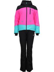 Peak Mountain 2-częściowy zestaw narciarski "Acorse" w kolorze różowo-niebiesko-czarnym rozmiar: S. Czarne kurtki sportowe Peak Mountain, m, bez wzorów, bez kaptura, narciarskie. Za 590.20 zł.