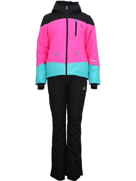 Peak Mountain 2-częściowy zestaw narciarski "Acorse" w kolorze różowo-niebiesko-czarnym rozmiar: S. Czarne kurtki sportowe Peak Mountain, m, bez wzorów, bez kaptura, narciarskie. Za 612.06 zł.