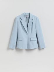 Marynarka z dodatkiem wiskozy - jasnoniebieski. Niebieskie marynarki i żakiety Reserved, l, bez wzorów, z tkaniny. Za 199.99 zł.