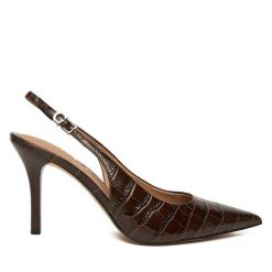 Szpilki Guess. Brązowe szpilki Guess, z aplikacjami, bez obcasa, na szpilce, bez zapięcia. Za 679.99 zł.