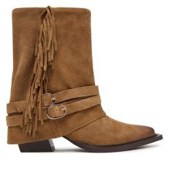 Kowbojki Steve Madden. Brązowe botki Steve Madden, bez wzorów, bez obcasa, na słupku, bez zapięcia. Za 1,029.00 zł.