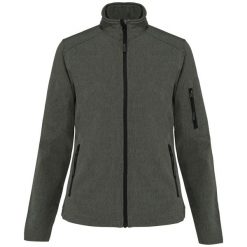Kurtka Softshell dla kobiet Kariban. Zielone kurtki sportowe KARIBAN, bez wzorów, z softshellu, bez kaptura. Za 222.50 zł.
