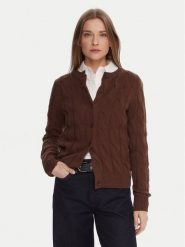 Tommy Hilfiger Kardigan WW0WW47463 Brązowy Regular Fit. Brązowe kardigany TOMMY HILFIGER, s, bez wzorów, z wełny. Za 749.99 zł.