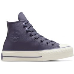 Buty sportowe Converse Chuck Taylor All Star Lift. Niebieskie obuwie sportowe Converse, ze skóry, bez zapięcia. W wyprzedaży za 419.65 zł.