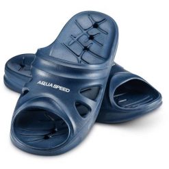Klapki basenowe dla dorosłych Aqua Speed Florida. Niebieskie klapki Aqua-Speed, bez wzorów, bez obcasa. Za 59.99 zł.