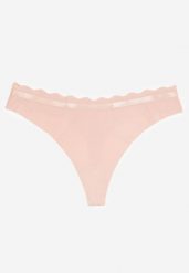 Różowe Bawełniane Majtki Stringi z Prążkowanego Materiału Sesivia. Czerwone stringi Born2be, bez wzorów, z bawełny. Za 4.99 zł.