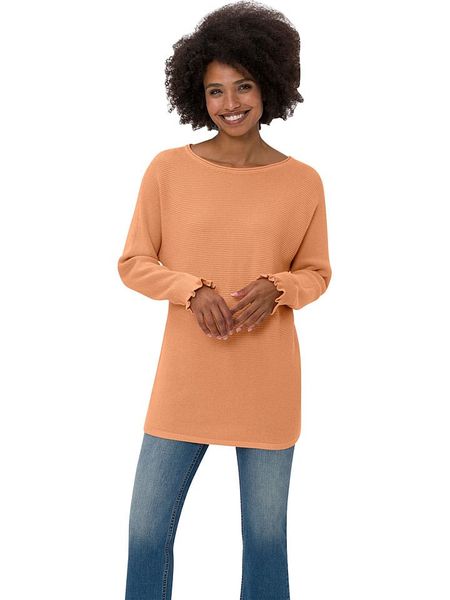 Heine Sweter w kolorze brzoskwiniowym rozmiar: 36. Pomarańczowe swetry Heine, bez wzorów, bez ramiączek. Za 42.95 zł.
