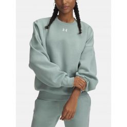 Bluza Damska Under Armour Dresowa Bez Kaptura Oversize Rival Fleece. Zielone bluzy Under Armour, bez wzorów, z dresówki, bez kaptura. Za 199.99 zł.