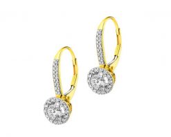 Kolczyki z żółtego złota z brylantami - 0,86 ct - próba 750. Żółte kolczyki Apart, z brylantem, złote. Za 17,990.00 zł.