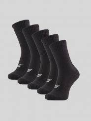 4F Skarpetki długie (5-pack) damskie - czarne 39-42. Czarne skarpety 4f, bez wzorów, z bawełny. Za 69.99 zł.