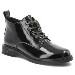 Czarne Botki S.Barski Modne Buty Damskie. Czarne botki S.BARSKI, bez wzorów, ze skóry, bez obcasa, bez zapięcia. Za 263.99 zł.