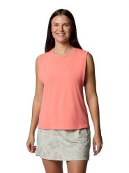 Columbia Top funkcyjny "Chill River Tank II" w kolorze łososiowym rozmiar: M. Pomarańczowe topy Columbia, m, bez wzorów, z materiału, bez kołnierzyka, bez ramiączek. Za 65.99 zł.
