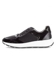 Gabor Skórzane sneakersy w kolorze czarnym rozmiar: 40,5. Czarne trampki Gabor, bez wzorów, z materiału, bez zapięcia. Za 210.32 zł.