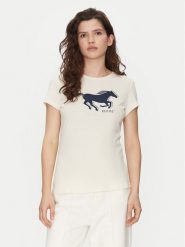 Mustang T-Shirt Loa 1016136 Écru Slim Fit. T-shirty Mustang, l, bez wzorów, z bawełny, bez kołnierzyka, bez ramiączek. Za 49.99 zł.