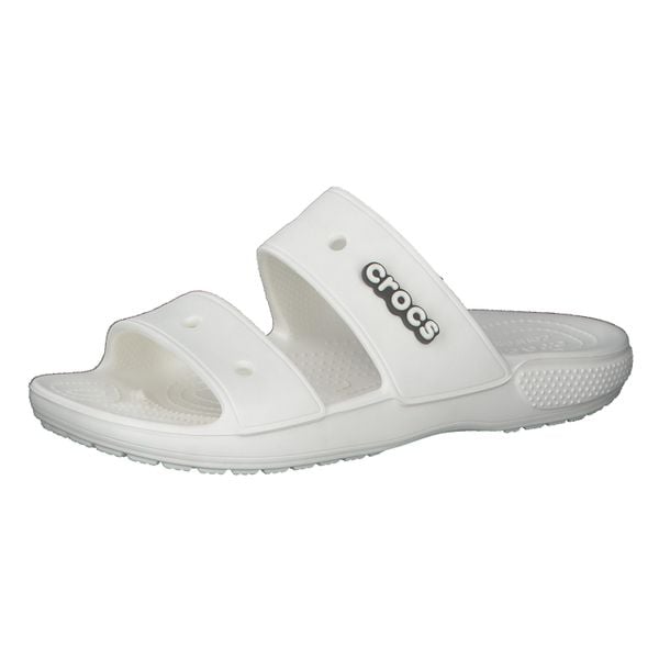 Klapki Dla Dorosłych Crocs Classic Sandal. Białe klapki Crocs, bez wzorów, z materiału, bez obcasa. Za 118.99 zł.